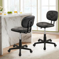 Rolling Stool Chair with Backrest Leather Swivel Salon Spa Stools, Adjustable Height Work Garage Chairs for Home Bar Desk Computer, 2PK