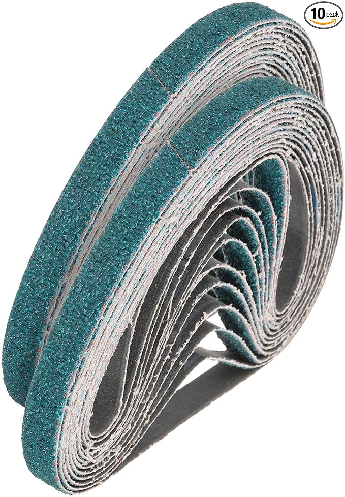 HARFINGTON 1/2 x 24 Inch Sanding Belts, 10 Pcs 40 Grit Zirconia Abrasive Belt Sander File Belt for Woodworking, Metal Polishing, Knife Sharpener