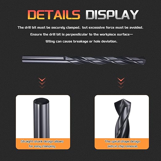 Drill Bit, 6.7mm Cutting Diameter, 4241 HSS Nitriding Black 118° Cutting Angle Versatile Jobber Bits - (Applications: for Drilling Plastic Wood Soft Metal), 12-Pieces