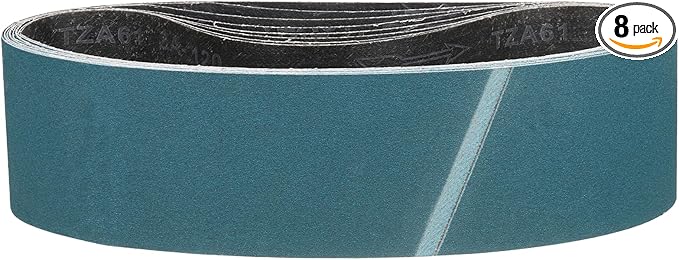 4 x 36 Inch Sanding Belt, 8 Pcs 120 Grit Zirconia Knife Sharpener Belts Work Sharpening for Belt Sander Knife Carving Tool Metal Working