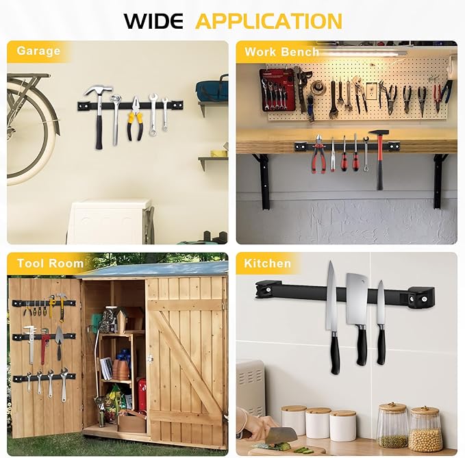 DGSL Magnetic Tool Holder Strip 5 Pack, 12In Heavy Duty Tool Organizer Magnetic Strip, Tool Magnet Bar For Garage Tool Organization