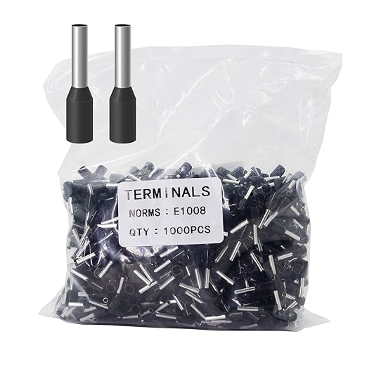 Fidioto AWG18 1000pcs Wire Ferrules Terminals, AWG18 Terminal Connector Wire Insulated Cord Pin Ends Terminals for Electric, Industrial, Chemical Industry, Power Control System, etc.