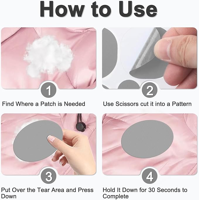 45PCS Nylon Repair Patch Self-Adhesive Pre-Cut Fabric Patch Down Jacket Repair Patches for Puffer Jackets Tenacious Tape Polyester Waterproof Lightweight Tent Repair Patch for Clothes Bag(Dark Grey)