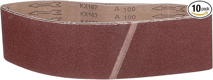 3 x 24 Inch Sanding Belt, 10 Pcs 100 Grit Knife Sharpener Belts Work Sharpening for Belt Sander Knife Carving Tool Metal Working