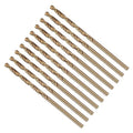 Drill Bit, #34 Cutting Diameter, 4341 HSS Gold Finish 118° Cutting Angle Number Jobber Bits - (Applications: for Drilling Soft Metal Plastic Wood), 10-Pieces