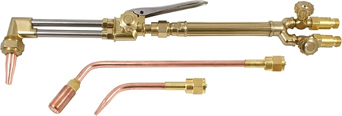 SÜA - Medium Duty Oxy-Fuel Torch with Check Valves, Cutting, Heating and Welding Tips (Acetylene) - Compatible with Victor