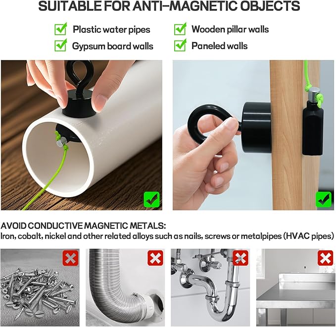 Magnetic Wire Puller Kit - Wiremag Fish Tape with Magnet for Running Wires & Cables Behind Walls Indoor/Outdoor