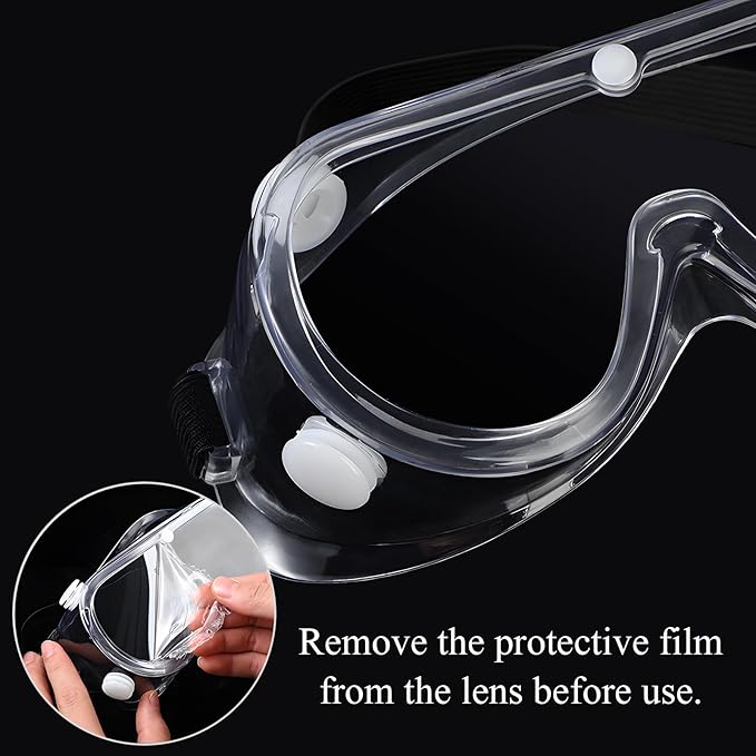 Safety Goggles Anti Fog Lab Goggles Clear Protective Eye Goggles Adjustable Safety Goggles for Chemistry Lab Mowing