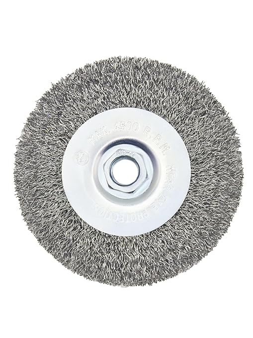 Crimped Wire Wheel Brush 4in 5/8-11 Threads Arbor for 4-1/2" Angle Grinder Metal Rust Paint Stain Removal - 1pcs