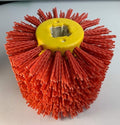 Signi Abrasive Nylon Drawing Wheel Drum Burnishing Brush for Wood polishing 1 Pack (60 Grrit, Red Color Nylon)