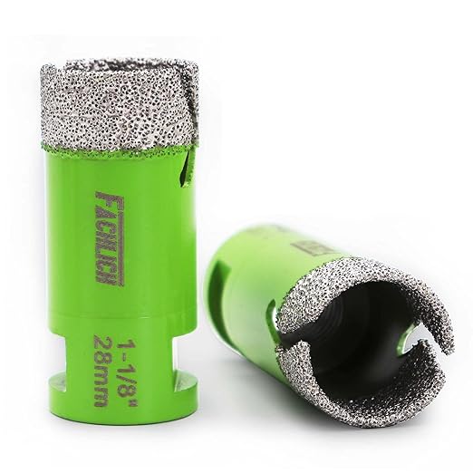 Diamond Core Drill Bit,2pcs Diameter 1-1/8 inch 28mm Thread 5/8-11,Vacuum Brazed Dry Wet Hole Saw for Porcelain Tile,Granite,Marble,Concrete,Masonry,Brick