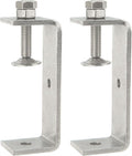 Stainless Steel C Clamps 3.8In for Mounting, Heavy Duty Metal U Clamp for Metal Working Small Desk Clamp with Stable Wide Jaw Opening & Protective Pads/I-Beam Design (2pcs)