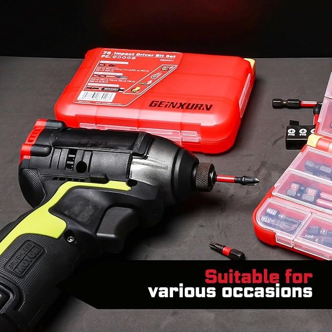 76 pieces Impact Screwdriver Bits Set, Magnetic S2 Steel Multi Insert Power Bits Tips with Impact Bit Holder with Storage Box（PH/TORX/SQ/PZ/SL）
