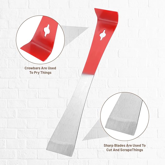 3PCS Pry Bar Scraper, Stainless Steel Bee Hive Tool Small Flat Pry Bar Beekeeping Hive Scraper, Mini Pry Bar Tool Metal Crowbar Nail Trim Puller Removal Hand Tool for Beekeeper Beekeeping Equipment