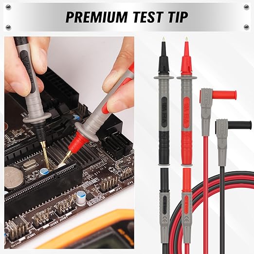 SWANLAKE 27-Piece Multimeter Test Leads Set, CAT.III 1000V / CAT.IV 600V Multimeter Probes with Alligator Clips, Needle Probe, Replaceable Probe Accessories, Soft Silicone Volt Meter Lead
