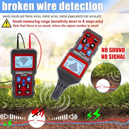 NOYAFA NF-826 Underground Cable Tester Locator Circuit Tracer Metal Pipe Detector Wire Tracker Tool Detects Wall\Underground Wires, Cables, Water and Gas Pipeline Paths