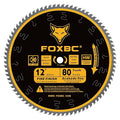 FOXBC 12 Inch Miter Saw Blade 80 Tooth Fine Finish Wood Crosscutting Saw Blade with 1 Inch Arbor