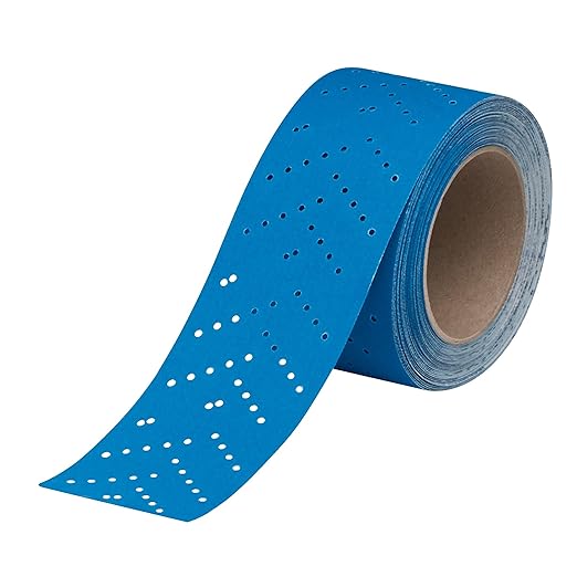 3M Hookit Blue Abrasive Sheet Roll, 36195, Multi-Hole, 2.75 in x 13 yd, 320+ Grade, Automotive Sanding Roll Sandpaper for Coating Removal, Body Repair, Auto Sanding