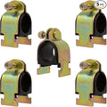 Rubber Cushion Strut Clamp 1" NOM (1-1/8" OD) for Mounting Copper Piping, PEX Pipe, CVPC Tubing to Strut Channels [5 Pack] Yellow Zinc Chromate