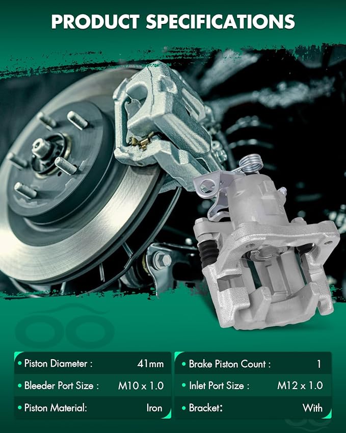 SCITOO Rear Left Brake Caliper With Bracket 19B2575 Compatible For Audi TT Quattro 2000-2006 For Volkswagen For Jetta 2000-2005 For Volkswagen For Jetta City 2007-2009