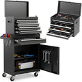 Rovibek Rolling Tool Chest, 5-Drawer Rolling Tool Box with Wheels,Detachable Top Box, Metal Tools Box for Garage Workshop Warehouse, Heavy-Duty Tool Storage Cabinet, Black