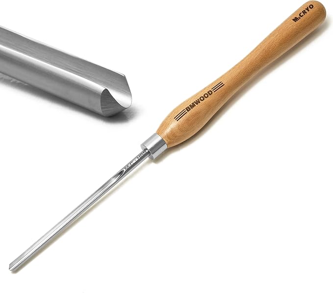 Cyro M2 HSS Bowl Gouge 3/8" Bowl Gouge (1/2" Dia.) with 12-1/2" Beech Handle for Woodlathe Chisels, Woodturning Tools.