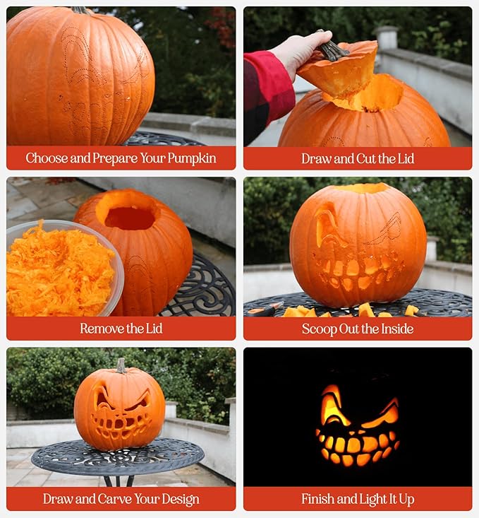 Pumpkin Carving Kit 10 pcs Acua Blue- Halloween Pumpkin Carving Kit Case - Complete Pumpkin Carving Set With Saw Pumpkin Carving Knife - Halloween Pumpkin Carving Tools