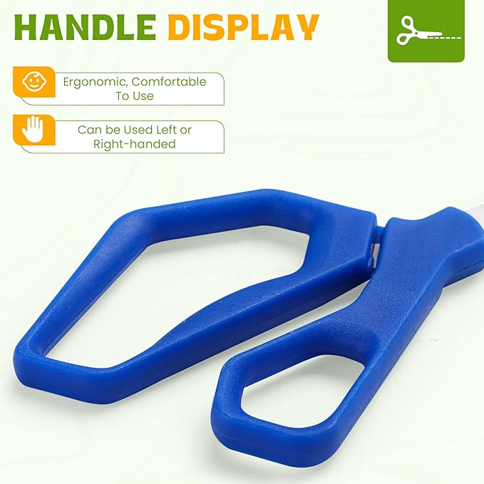 35Pack 5" Small School Student Pointed-Tip Craft Kids Scissors, Stainless Steel Blades Comfort Grip 5 Inch Safety Scissors Bulk for Kids Children Toodler Cutting Paper Crafting