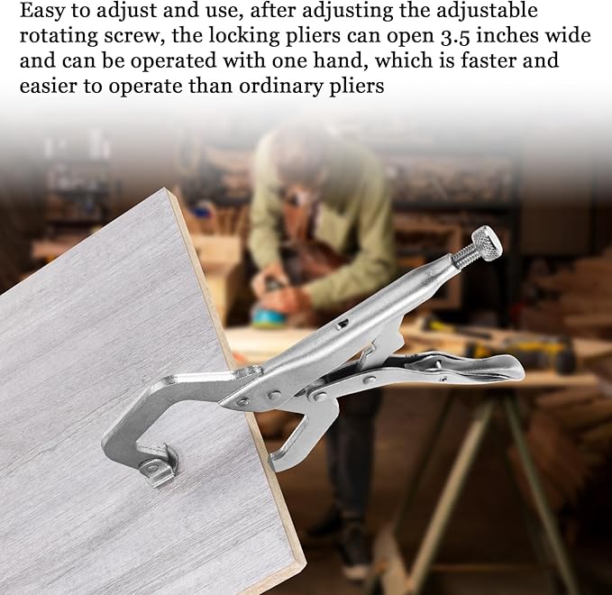 12 Pcs C Clamps Locking 6 Inch Heavy Duty Welding Pliers with Swivel Pads Adjustable Vise Grip Clamp for Shop Woodworking Cabinetry Repair Home Farm and Auto Workshop