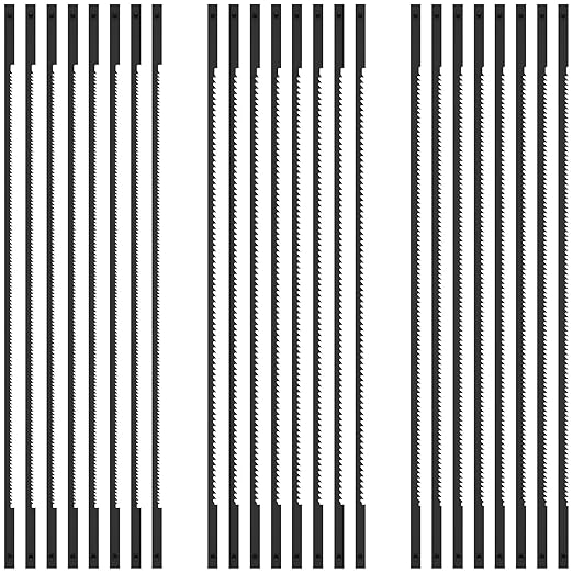 24Pcs Coping Saw Blades Set, 6-1/2-Inch Long Between Pins, Sturdy Wood Cutting Saw Blades Kit (15 TPI, 18 TPI, 24 TPI) High-Carbon Steel Pin End Scroll Saw Blade Assortment (24, 15/18/24)