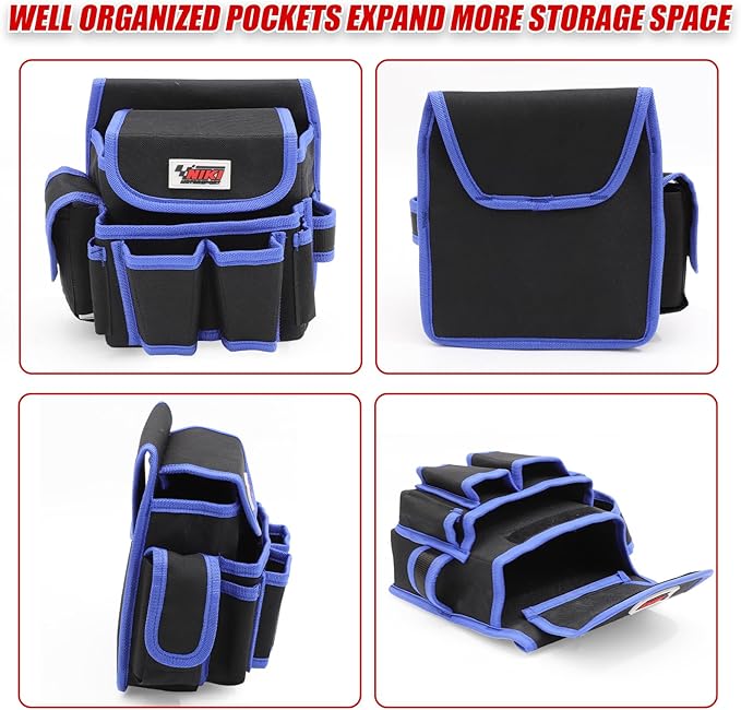 Tool Belt,600D Water-draining Oxford Cloth Tool Belts for Men,Electrician Tool Belt Widely Applied to Repairmen,Electrician,Carpenter,Construction (8 pockets)