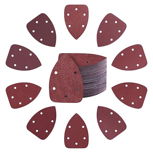 100-Pack Mouse Sandpaper (5-Hole) for Mouse Detail Sanders, Grits60/120/240/400/600/800/1000/1200/1500/2000, Ideal for Woodworking, Furniture Refinishing, and Crafting