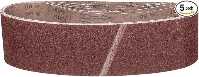 6 x 48 Inch Sanding Belt, 5 Pcs 80 Grit Knife Sharpener Belts Work Sharpening for Belt Sander Knife Carving Tool Metal Working