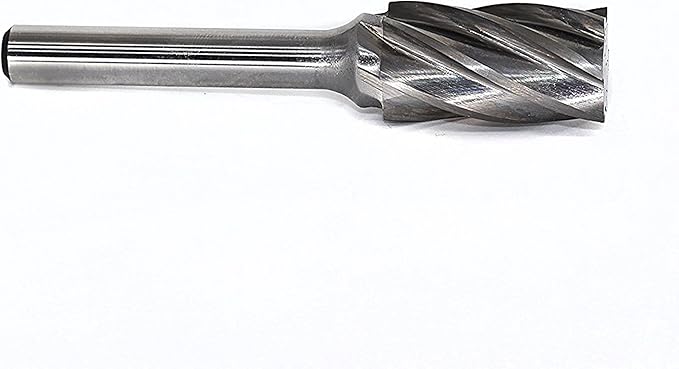 SA5-NF Aluminum Cut Tungsten Carbide Rotary Burr Bits File for Die Grinder,Cylindrical Shape with 1/4 inch Shank, 1/2 inch Head Diameter, 1 inch Flute length, Pack of 1