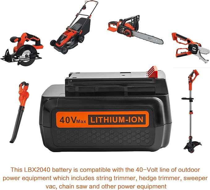 ARyee 3.0Ah 40V LBX2040 Replace for Black and Decker 40V Battery LBXR36 LBXR2036 LST540 LCS1240 LBX1540 LST136W Cordless Power Tool Lithium Battery, 4-Pack