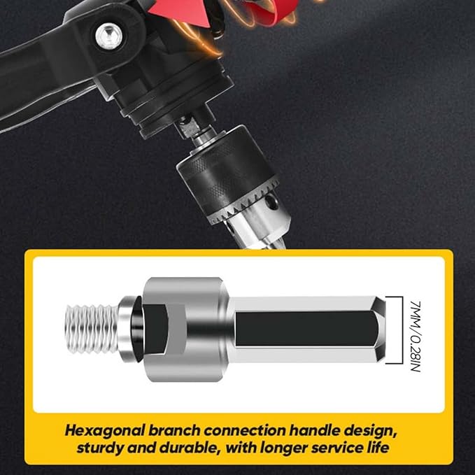 Right Angle Drill Attachment, 90 Degree Drill Chuck, Durable Right Angle Adapter for Tight Spaces