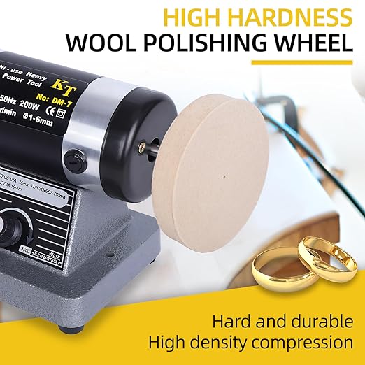 6'' Hard Wool Felt Buffing Wheel Set Nylon Fiber Flap Disc Polish Grinding Wheel Cotton Buffing Wheels for Bench Grinder for Metal, Jewelry, Wood Polishing Rust Removal, with 2 Polishing Compound