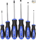 6PCS Magnetic Tip Screwdriver Set, 3 Phillips and 3 Flat, Professional Cushion Grip | 6-Piece Hand Tools Set