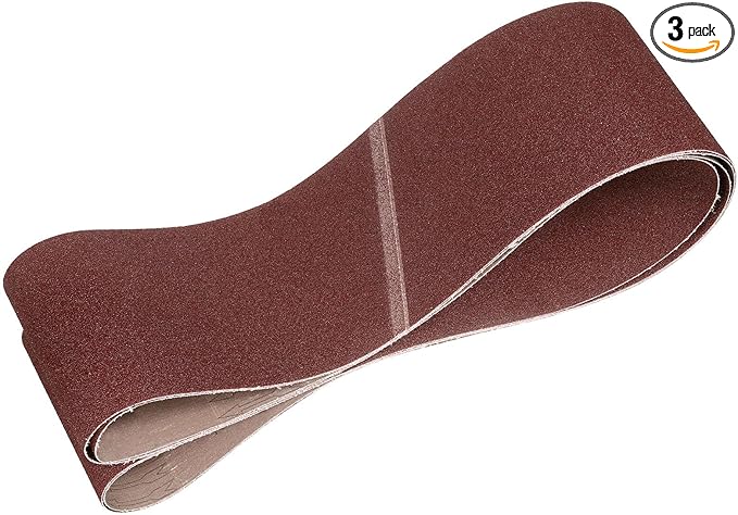 HARFINGTON 4 x 132 Inch Sanding Belts, 3 Pcs 60 Grit Aluminum Oxide Abrasive Belt Sander File Belt for Woodworking, Metal Polishing, Knife Sharpener