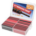 XHF UL Listed 225 Pcs Length 3.45" 3:1 Waterproof Heat Shrink Tubing Kit Marine Grade Adhesive Lined Heat Shrink Tube, Insulation Sealing Oil-Proof Wear-Resistant Black&Red