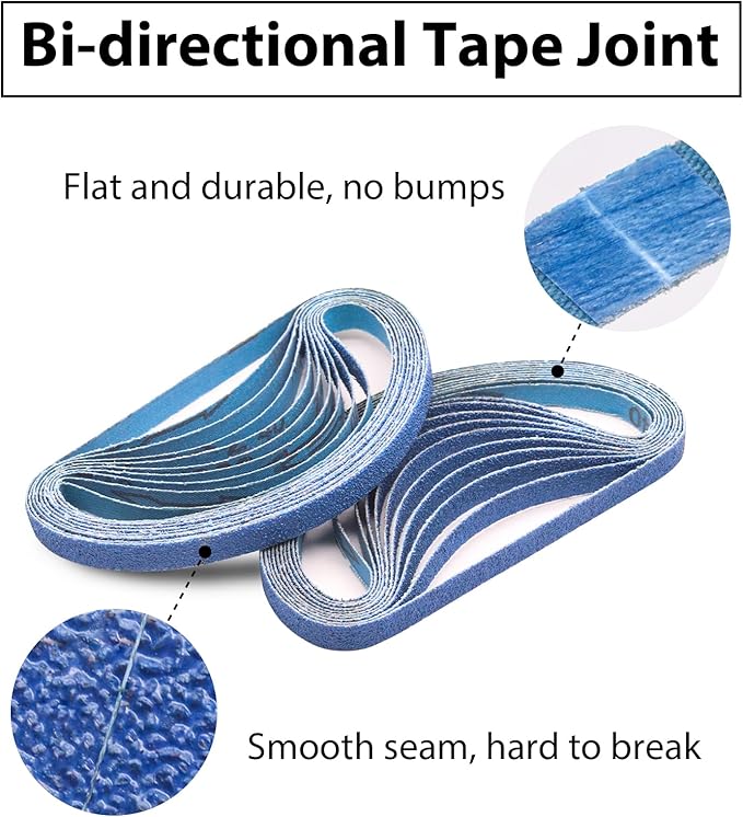 30 Pcs 1/2" x 18" Zirconia Sanding Belts, 40 Grit 1/2x18 Inch Sanding Belts for Air Belt Sander, Zirconia Belt Sander Sanding Belts for Metal Polishing, Derusting (1/2x18in, 40 Grit)