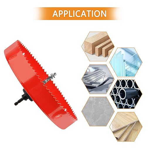 Hole Saw Heavy Duty bit Hex Shank,Hole Saw HSS with Arbor Bi-Metal & Heavy Duty Hole Saw Cutter for Wood Corn Hole Boards Plastic Drywall (φ165)