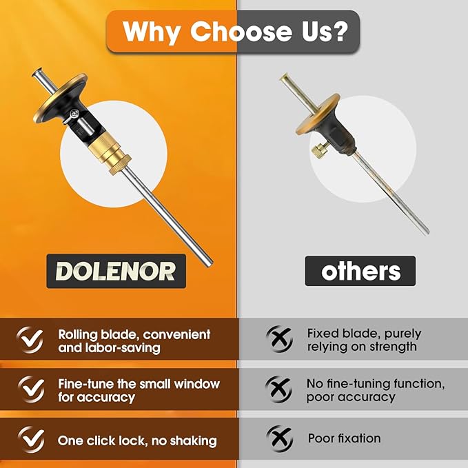 Wheel Marking Gauge Woodworking, Scribe Tool Woodworking, Adjustable 0-12cm, Aluminum & Brass Options, for Parallel Lines, Dovetail Joints & Professional Carpentry (Brass with Fine Adjustment)