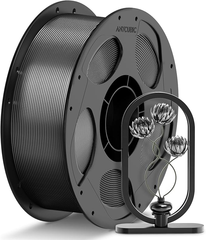 ANYCUBIC PETG Filament 1.75mm, 3D Printer Filament, Translucent and Vibrant, Dimensional Accuracy +/- 0.02mm, Print with Most FDM 3D Printers, 1KG Reusable Spool, Clear Gray