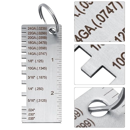 Wire/Metal Sheet Thickness Gauge Stainless Steel Welding Gage Plated Size Inspection Tool Wire Metal Sizes Thickness Gauge