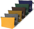 6 Pack Canvas Zipper Tool Bag, Premium Tool Pouches, Multi-Purpose Storage Organizer with Carabiner.