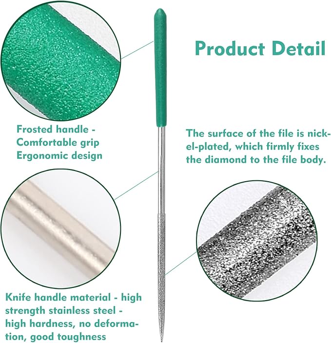 Millousong Hand File Set,Diamond Needle Files 6.3' /10 Shapes for Metal,Plastic,Wood,3D Printer Basic Suite for home and office with box
