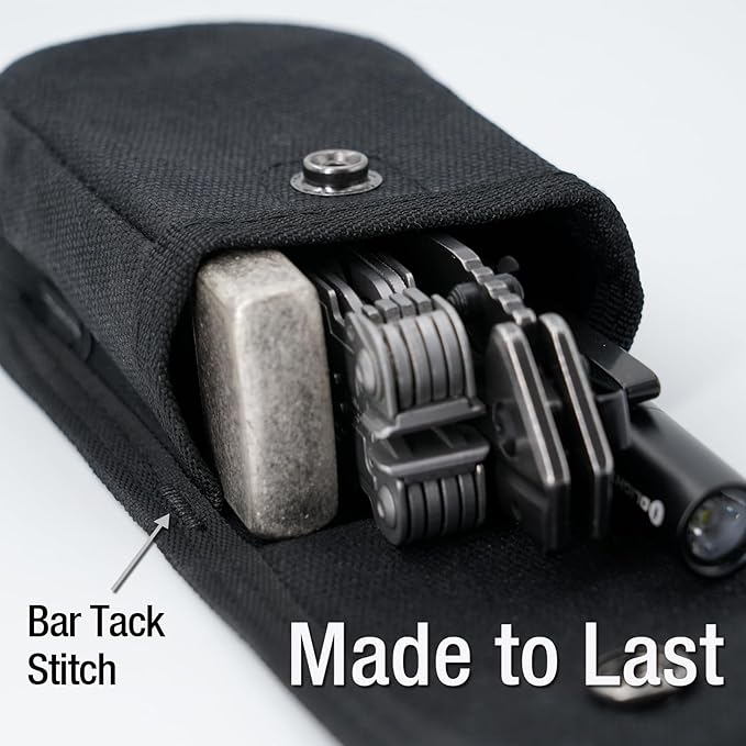 Tintirs 2 Pack EDC Belt Pouches for Men Women, Compact Holster Pouches Waist Bags with Belt Loop for Fishing, Hiking, Camping, Durable Snap Closure, Premium Waxed Canvas