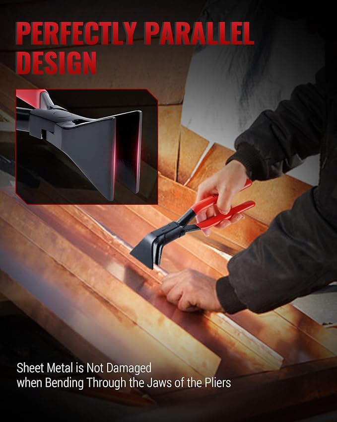 Hand Seamers Sheet Metal Tools, 3 Pieces Sheet Metal Bender for Bending and Flattening Sheet Metal, Straight Jaw, 45°, and 90° Metal Bending Tool with Tool Box Storage Case