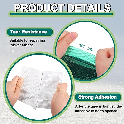 PATIKIL Awning Repair Tape 8m x 10cm Waterproof Canvas Tape High Adhesive Tear Repair Patch Kit for PVC Tarpaulin Tent Awning Fabric RV Sail Boat Cover, Green (4" x26.24ft)